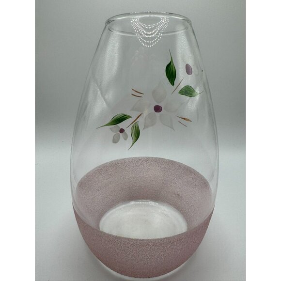 Vintage Bartlett Collins Frosted Sugared Glass White Flowers Gay Fad Vase - Picture 4 of 10